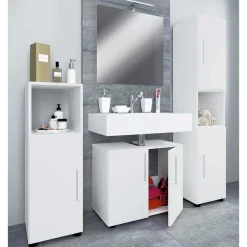 Badmöbel Sets*Pharao24 Waschplatz Set weiß modern Eli