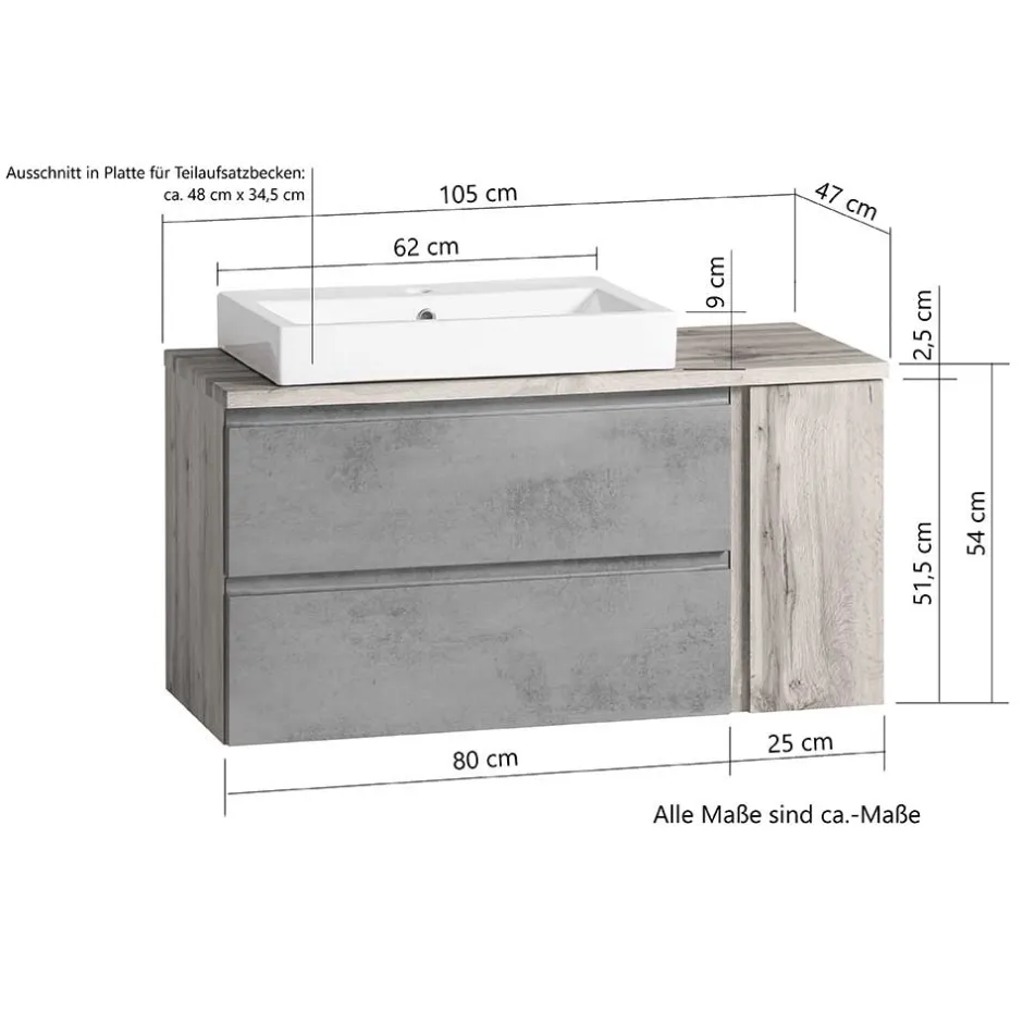 Waschbeckenunterschränke*Pharao24 Waschtisch Fregato