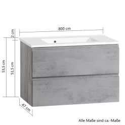 Waschbeckenunterschränke|Bad Unterschränke*Pharao24 Waschtisch mit Becken Fregato