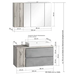 Badmöbel Sets*Pharao24 Waschtisch Set Lactona