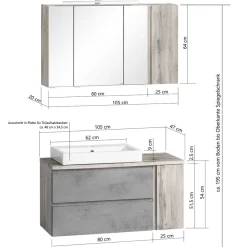 Badmöbel Sets*Pharao24 Waschtisch Set mit Becken Tagma