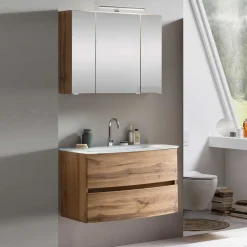 Badmöbel Sets*Pharao24 Waschtisch und Spiegelschrank Ruliand