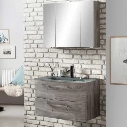 Pharao24 Waschtisch und Spiegelschrank Isdrina> Badmöbel Sets