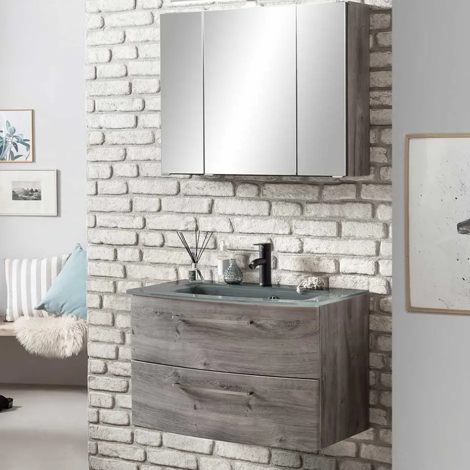 Pharao24 Waschtisch und Spiegelschrank Isdrina> Badmöbel Sets