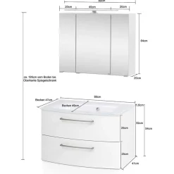 Pharao24 Waschtisch und Spiegelschrank Isdrina><noscript><img width=
