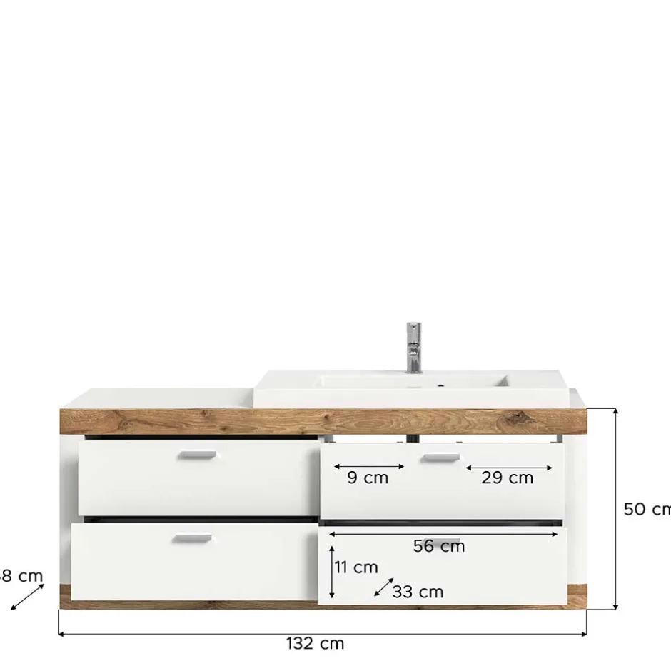 Pharao24 Waschtischkonsole hängend Liss> Waschbeckenunterschränke