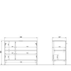 Badezimmerschränke|Waschbeckenunterschränke*Pharao24 Waschtischschrank Sisam