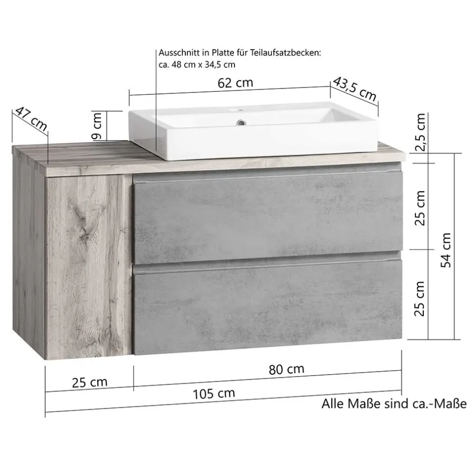 Waschbeckenunterschränke*Pharao24 Waschtischschrank Tagma