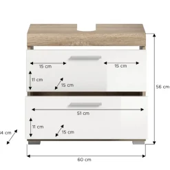 Waschbeckenunterschränke|Bad Unterschränke*Pharao24 Waschtischunterschrank Kwesina