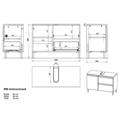 Waschbeckenunterschränke|Bad Unterschränke*Pharao24 Waschtischunterschrank Ortensia