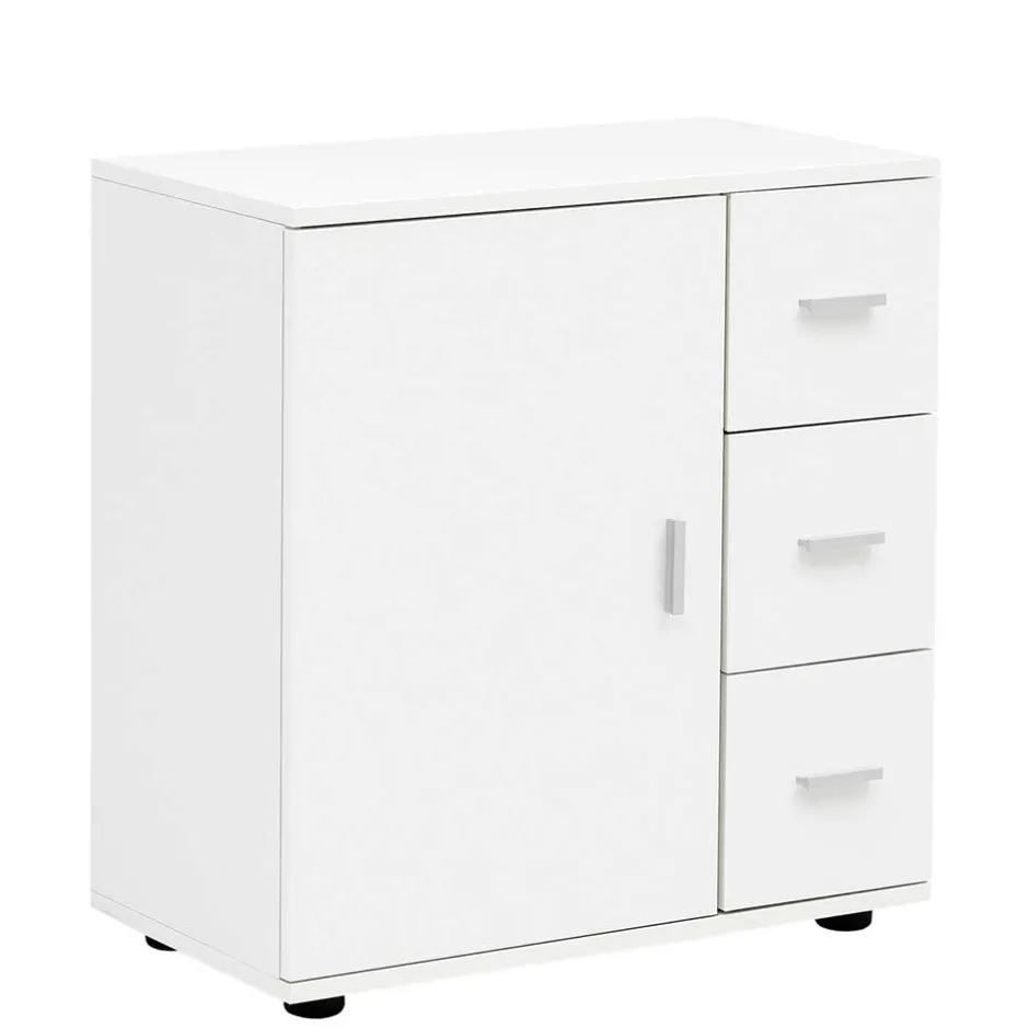 Bad Unterschränke|Badezimmerschränke*Pharao24 Weiße Badkommode Salverna