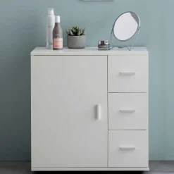 Bad Unterschränke|Badezimmerschränke*Pharao24 Weiße Badkommode Salverna