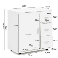 Bad Unterschränke|Badezimmerschränke*Pharao24 Weiße Badkommode Salverna
