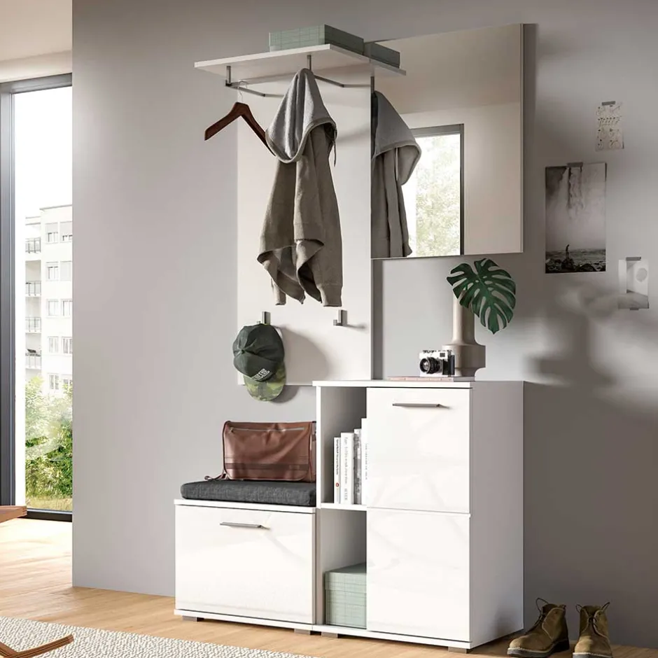 Pharao24 Weiße Dieleneinrichtung Ampiano> Garderobensets