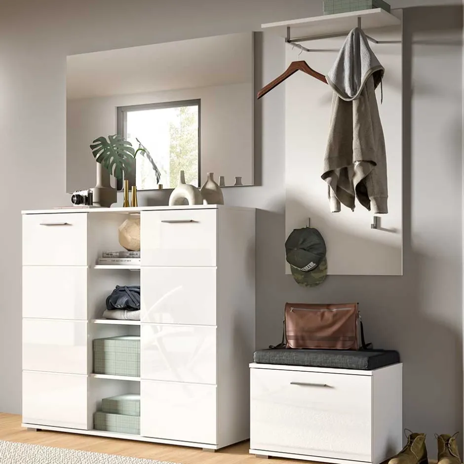 Pharao24 Weiße Garderobe Ampiano> Garderobensets