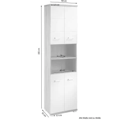Pharao24 Weißer Badhochschrank Zirco><noscript><img width=