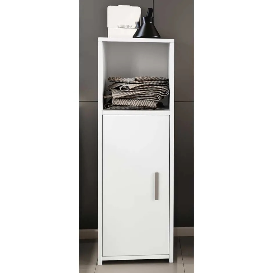 Pharao24 Weißer Badseitenschrank Vimalta> Bad Unterschränke|Badezimmerschränke