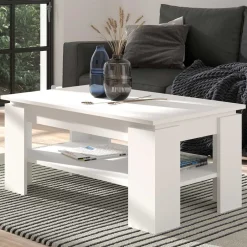 Couchtische*Pharao24 Weißer Couchtisch Sanduro