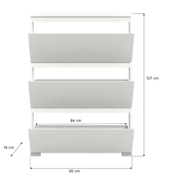 Pharao24 Weißer Garderobenschuhschrank Filicudio><noscript><img width=