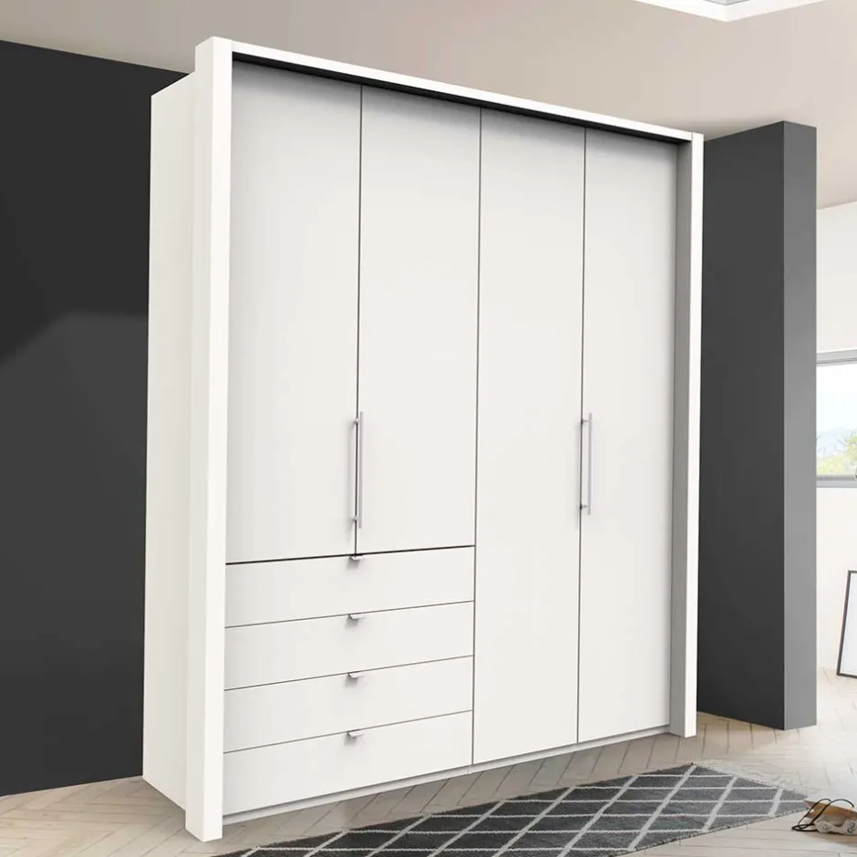 Pharao24 Weißer Kleiderschrank Emiliano> Jugendkleiderschrank