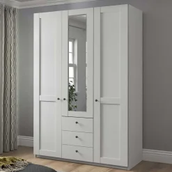 Pharao24 Weißer Kleiderschrank Tudana> Drehtürenschränke|Kleiderschränke