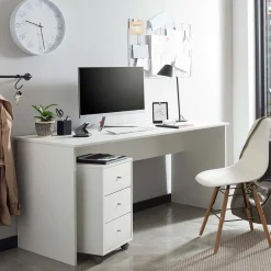 Schreibtische*Pharao24 Weißer Schreibtisch Damyant