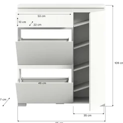Pharao24 Weißer Schuh Schrank Filicudio><noscript><img width=