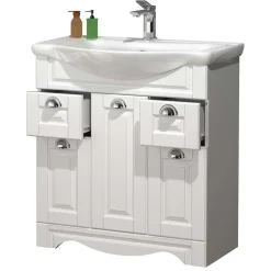 Waschbeckenunterschränke|Bad Unterschränke*Pharao24 Weißer Waschbeckenschrank Exmadura