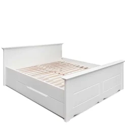 Massivholzbetten|Funktionsbetten*Pharao24 Weißes Bett Vomano