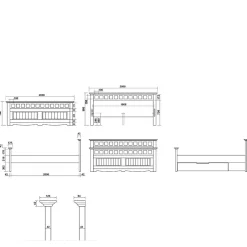 Massivholzbetten|Funktionsbetten*Pharao24 Weißes Bett Vomano