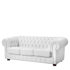 Polstermöbel|Wohnzimmercouch*Pharao24 Weißes Chesterfield Sofa Jymm