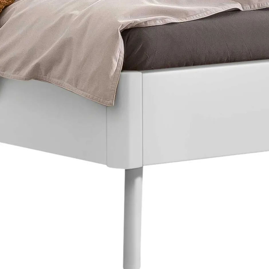 Doppelbetten|Massivholzbetten*Pharao24 Weißes Doppelbett Lesgon