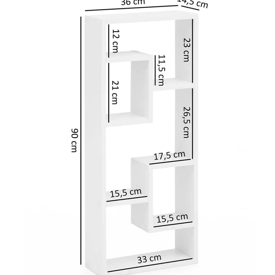Hängeregale|Wohnzimmerregale*Pharao24 Weißes Hängeregal Salverna