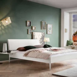 Pharao24 Weißes Massivholz Bett Lury> Doppelbetten|Massivholzbetten