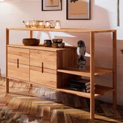 Wohnzimmerregale|Massivholzregale*Pharao24 Wildbuche Holzregal Artjes