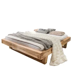 Balkenbett|Doppelbetten*Pharao24 Wildeiche Balkenbett Cows