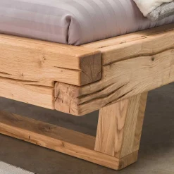 Balkenbett|Doppelbetten*Pharao24 Wildeiche Balkenbett Cows