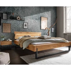 Pharao24 Wildeiche Balkenbett Useda> Doppelbetten|Massivholzbetten