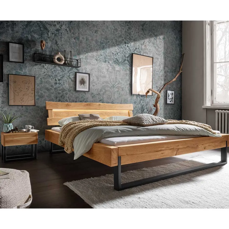 Pharao24 Wildeiche Balkenbett Useda> Doppelbetten|Massivholzbetten