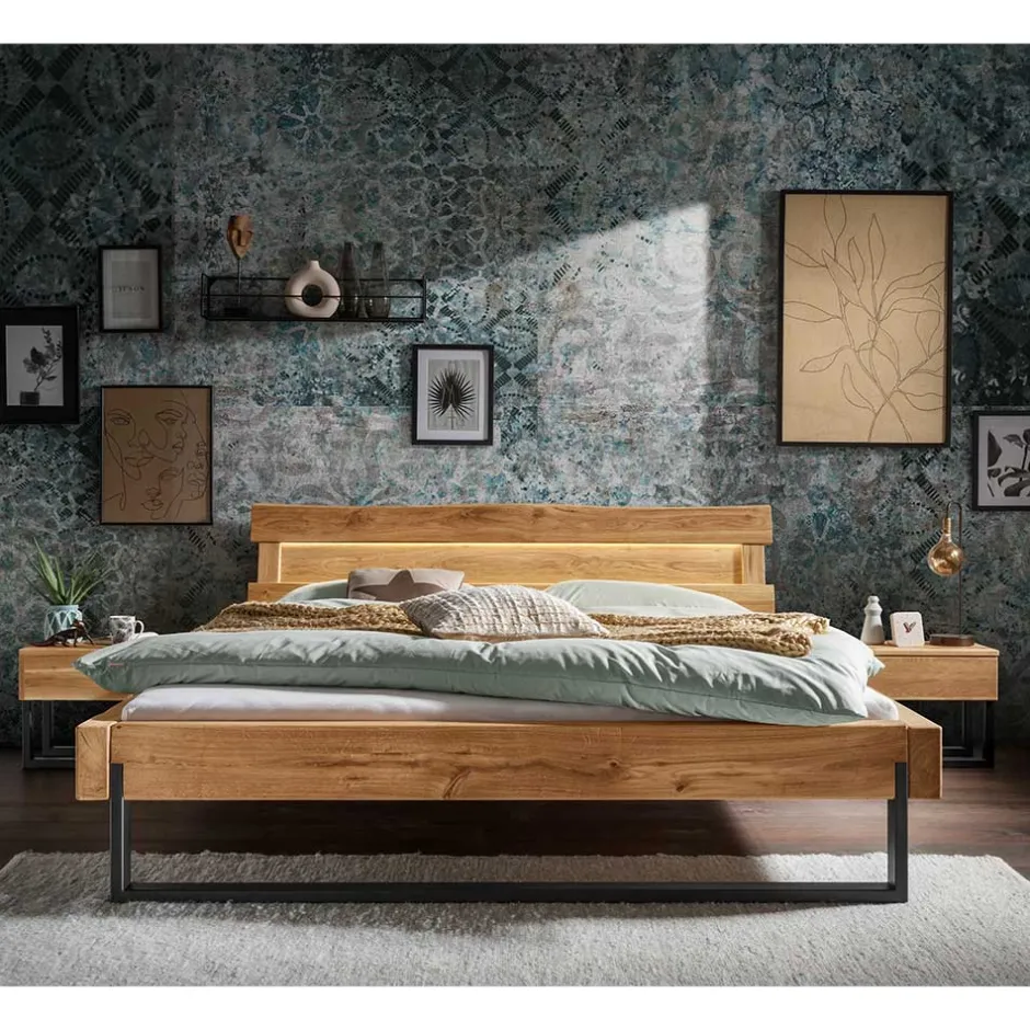 Pharao24 Wildeiche Balkenbett Useda> Doppelbetten|Massivholzbetten