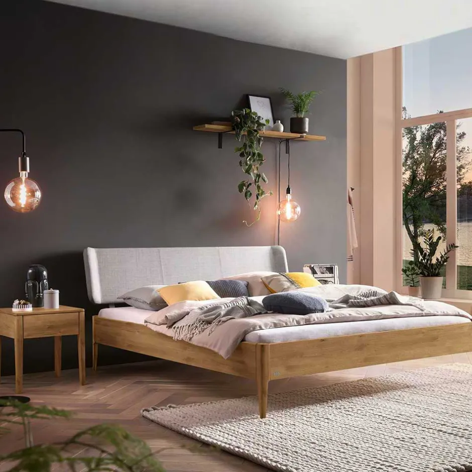 Doppelbetten|Massivholzbetten*Pharao24 Wildeiche Doppelbett Lannla