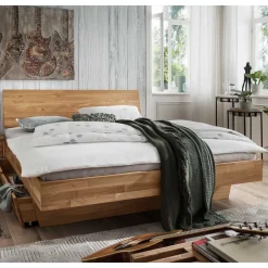 Pharao24 Wildeiche Holzbett Spaniav> Funktionsbetten|Schubkastenbetten