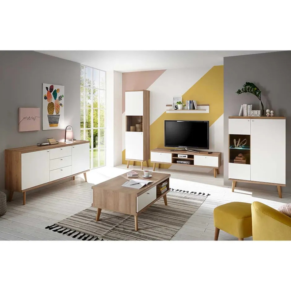 Pharao24 Wohnkombination Levanca> Massivholz Wohnwände