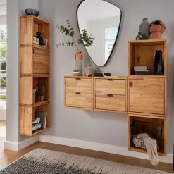 Moderne Wohnwände|Massivholz Wohnwände*Pharao24 Wohnkombination Moore