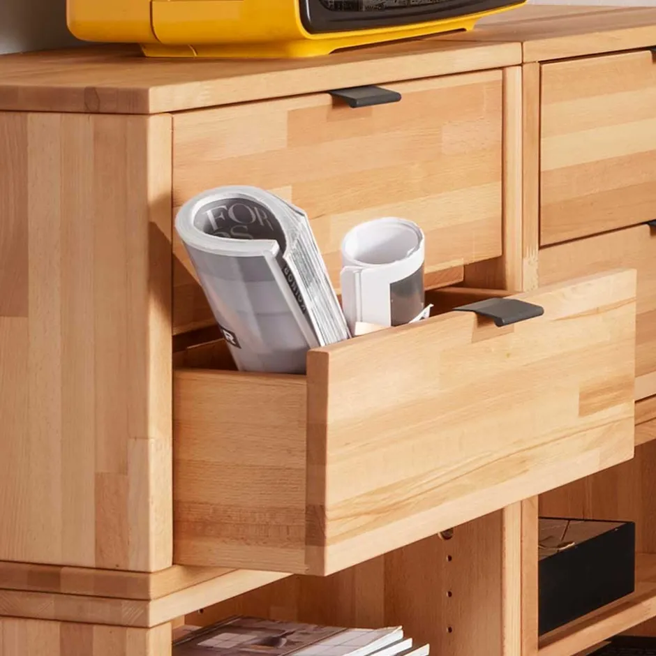 Moderne Wohnwände|Massivholz Wohnwände*Pharao24 Wohnkombination 8-teilig Sanuel