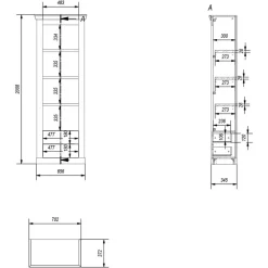 Wohnwand 300 Cm*Pharao24 Wohnwand Cellossa
