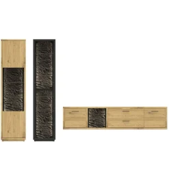 Moderne Wohnwände|Wohnwand 300 Cm*Pharao24 Wohnwand Echtholz Ostoro