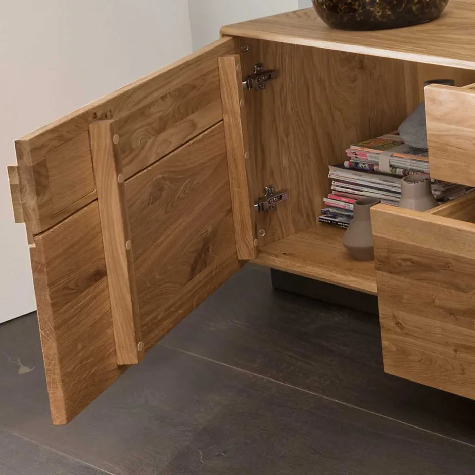 Moderne Wohnwände|Wohnwand 250 Cm*Pharao24 Wohnwand Echtholz Seldran