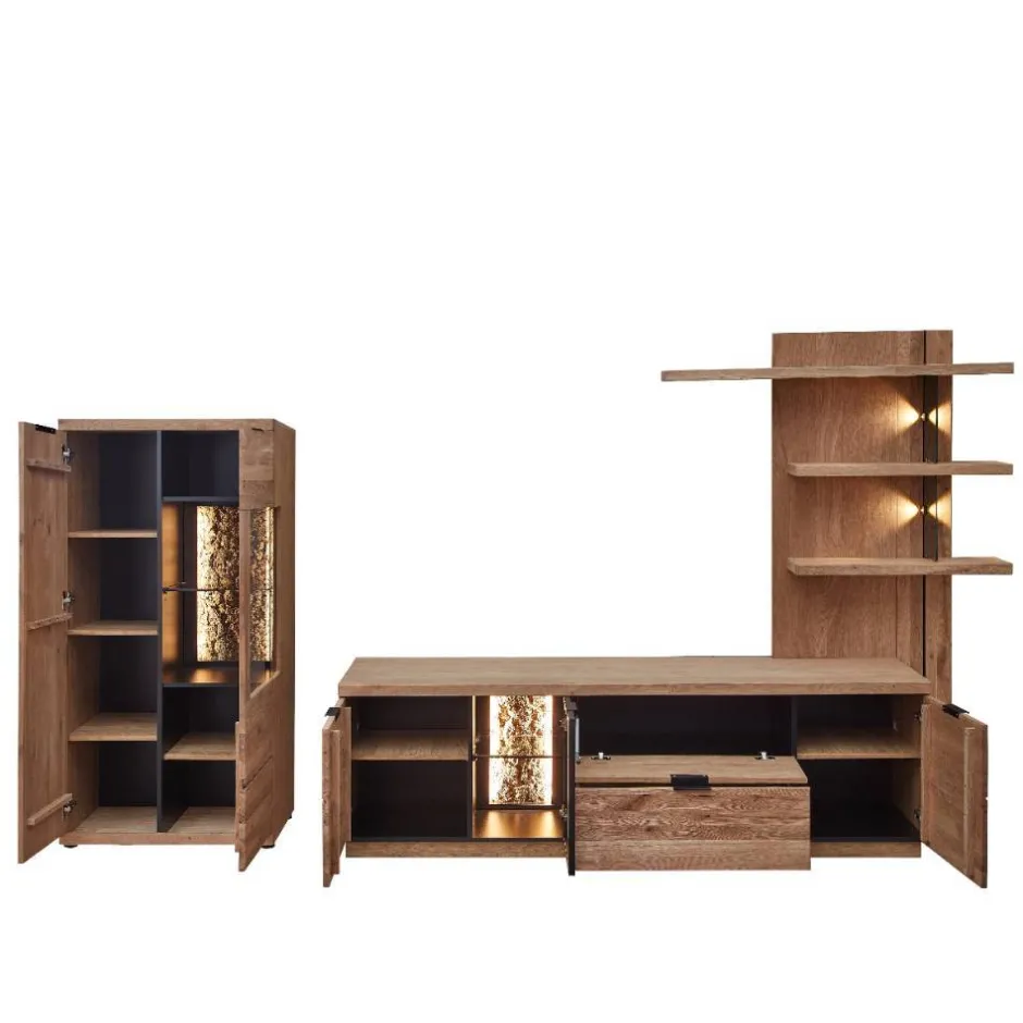 Pharao24 Wohnwand Emly> Wohnwand 300 Cm|Moderne Wohnwände