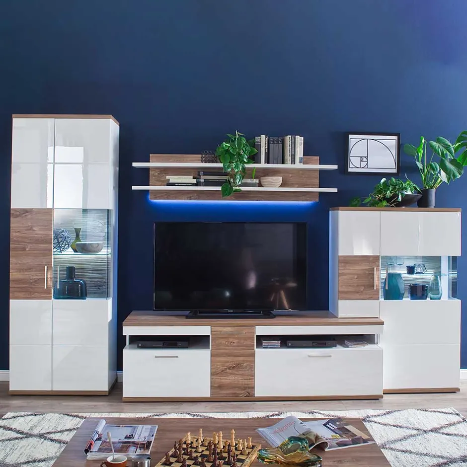 Wohnzimmerschrank|Wohnwand 300 Cm*Pharao24 Wohnwand Gazino